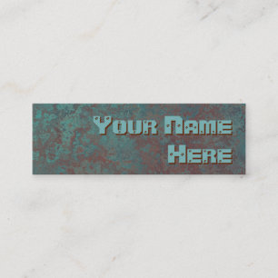 Corrosion "copper" print side text skinny mini business card