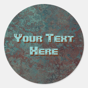 Corrosion "Copper" print Text sticker round