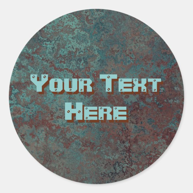 Corrosion "Copper" print Text sticker round (Front)