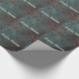 Corrosion " Copper" print tiled Your Name Wrapping Paper