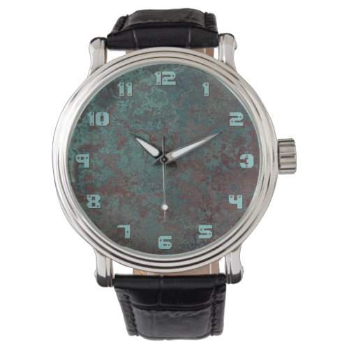 Corrosion Copper print watch numbers