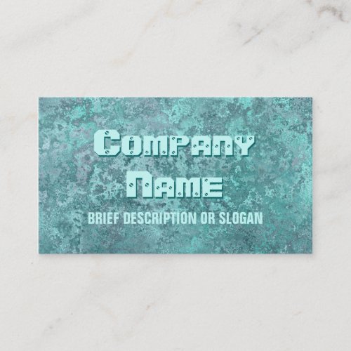 Corrosion green print description business card