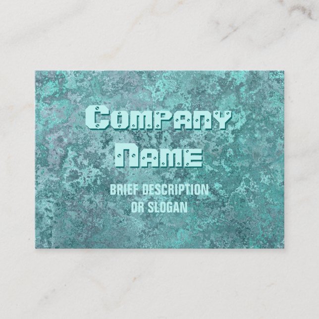 Corrosion green print 'description' chubby business card (Front)