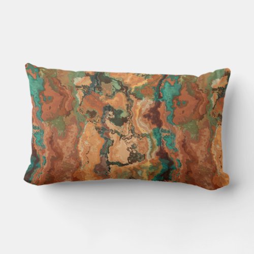 Corrosive Copper Abstract Lumbar Pillow