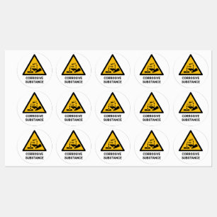 Corrosive Substance Warning, Caustic Chemical Labels