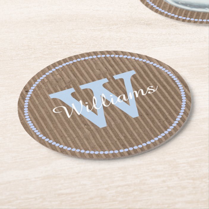 monogrammed cardboard coasters