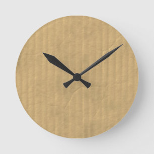 Corrugated Cardboard Texture Round Clock