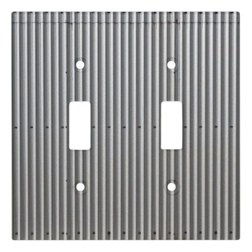 Corrugated Metal Background Light Switch Cover