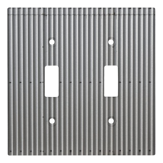 Corrugated Metal Background Light Switch Cover (Front)