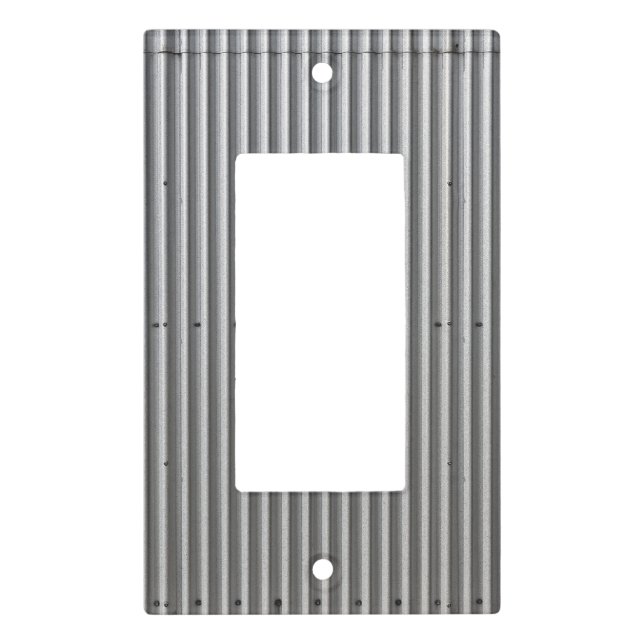 Corrugated Metal Background Light Switch Cover (Front)