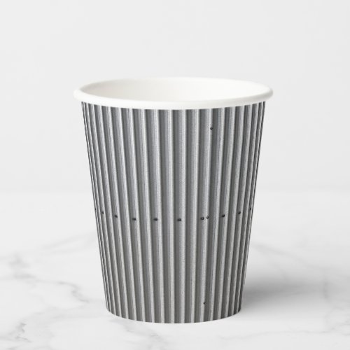 Corrugated Metal Background Paper Cups