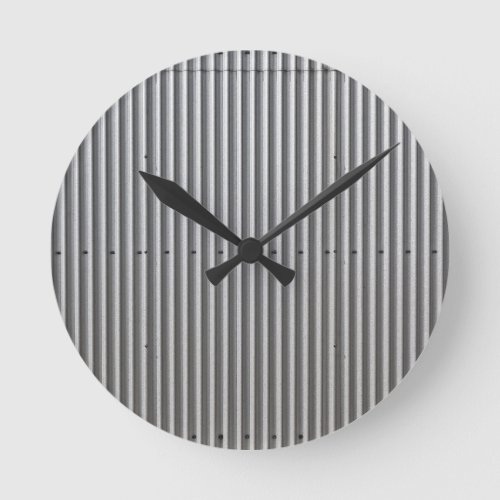 Corrugated Metal Background Round Clock