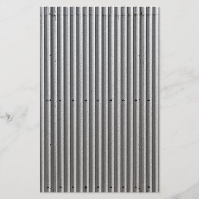 Corrugated Metal Background Stationery (Front)