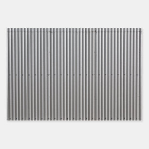 Corrugated Metal Background Wrapping Paper Sheets