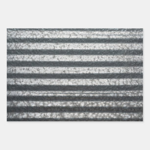 Corrugated Metal Background Wrapping Paper Sheets