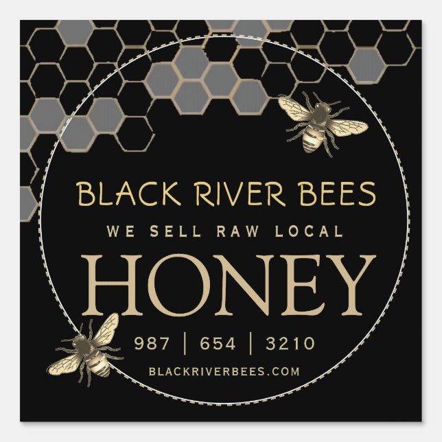 Corrugated Plastic Honey Beekeeper's Yard Sign (Front)