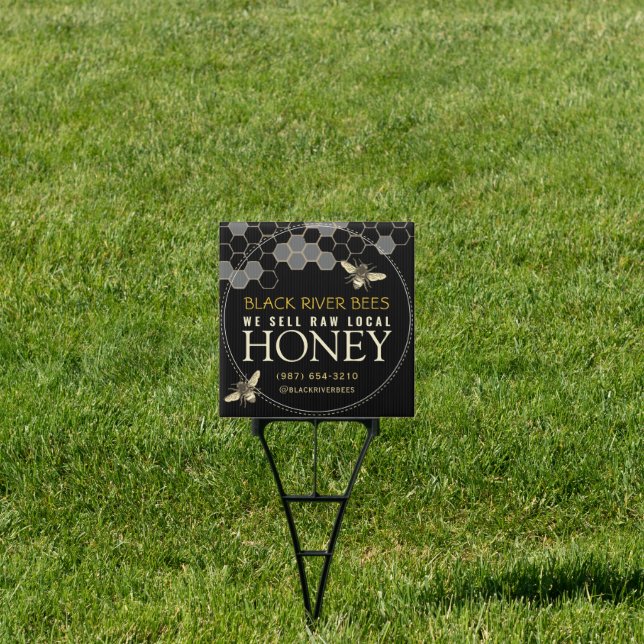 Corrugated Plastic Honey Beekeeper's Yard Sign Bee (Insitu)