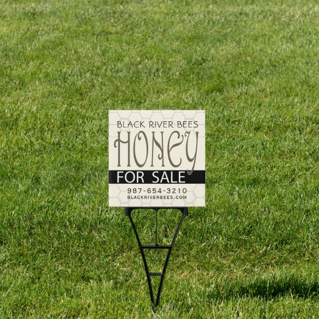 Corrugated Plastic Honey For Sale Beekeeper's Sign (Insitu)