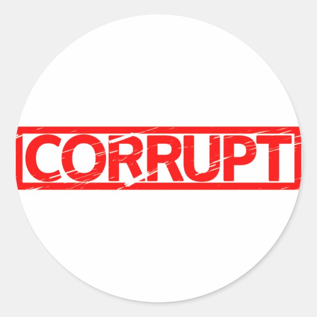 Corrupt Stamp Classic Round Sticker (Front)