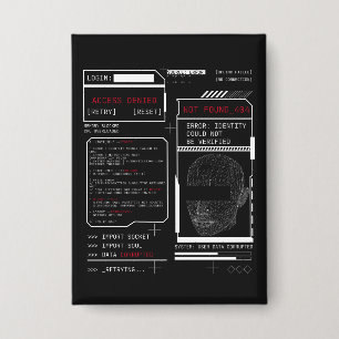 Corrupted - Techno-Brutalist Streetwear Design Button