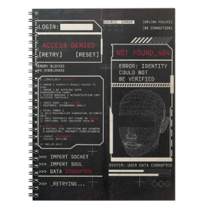 Corrupted - Techno-Brutalist Streetwear Design Notebook