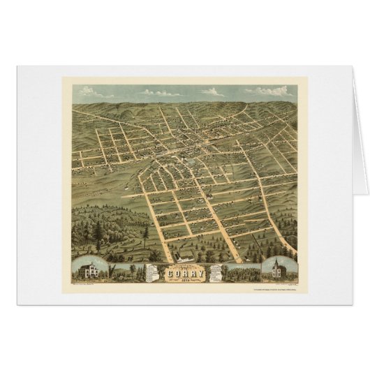 Corry, PA Panoramic Map - 1870 Cards (Front Horizontal)