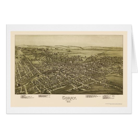 Corry, PA Panoramic Map - 1895 Cards (Front Horizontal)