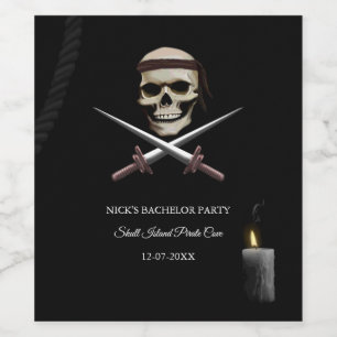 Corsair Pirate themed sea rover Bachelor/Birthday Wine Label