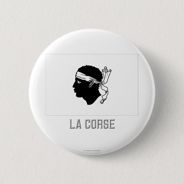 Corse flag with name pinback button (Front)
