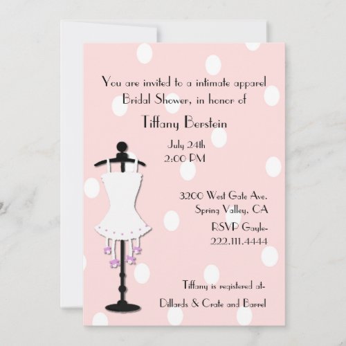 Corset and Polka Dot Bridal Shower Invitation