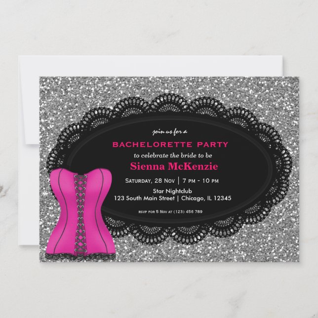 Corset Bachelorette Party Invitation (Front)
