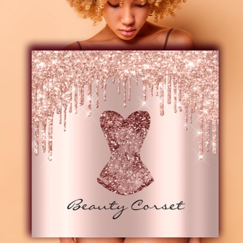 Corset Bridal Shower Wedding Stylist Rose Square Business Card