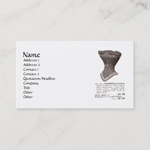 corset Fig 119 Business Cards