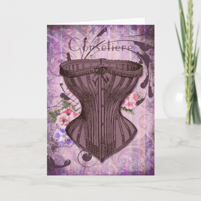 Corsetiere I Corset illustration greeting card (Front)