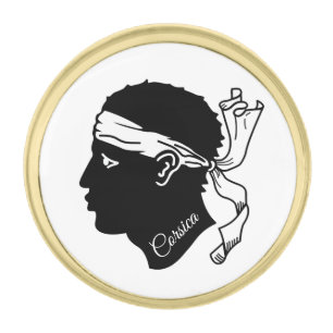 Corsica & Corsican Flag / business Gold Finish Lapel Pin