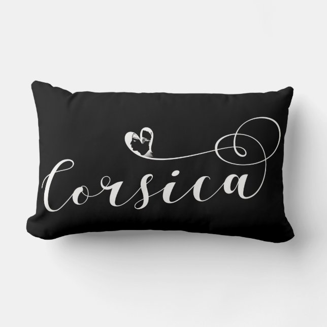 Corsica Flag Heart, Corsican, France Lumbar Pillow (Front)