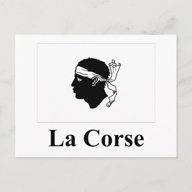 Corsica Flag with Name in French Postcard (Front)