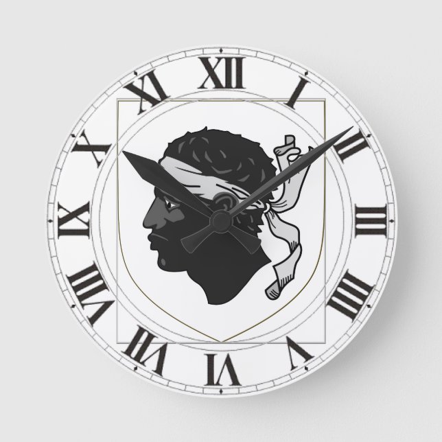 Corsica France Coat of Arms Round Clock (Front)