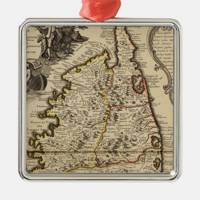 Corsica Metal Ornament (Front)