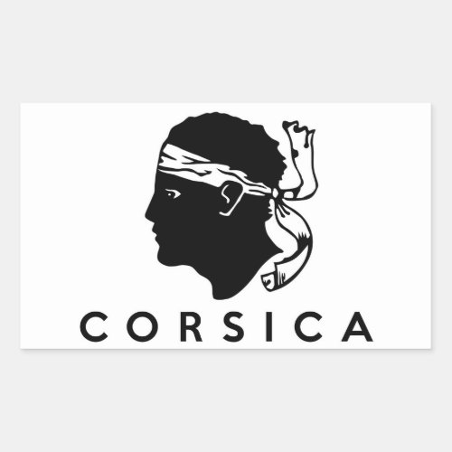 corsica region flag france country text name rectangular sticker