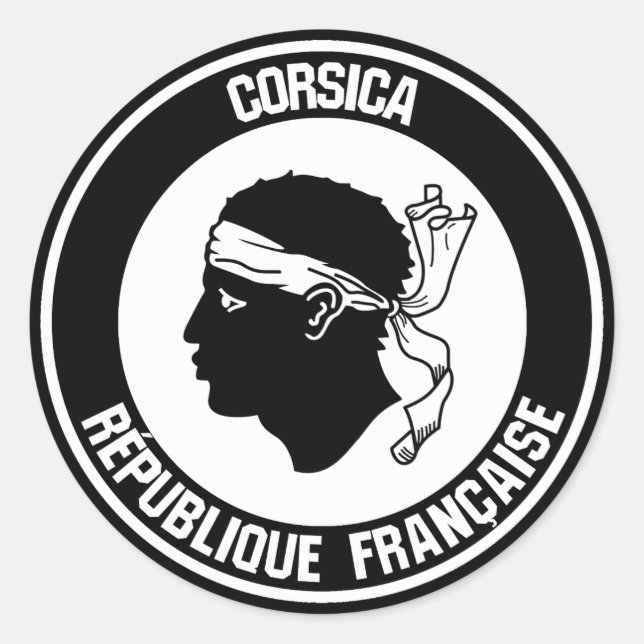 Corsica Round Emblem Classic Round Sticker (Front)