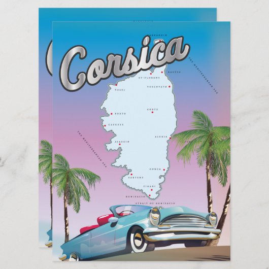 Corsica travel poster (Front/Back)