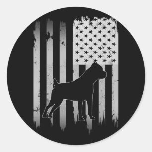 Corso Dog Usa American Flag 4th Of July Patriotic Classic Round Sticker