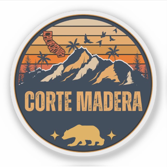 Corte Madera, California Sticker (Front)