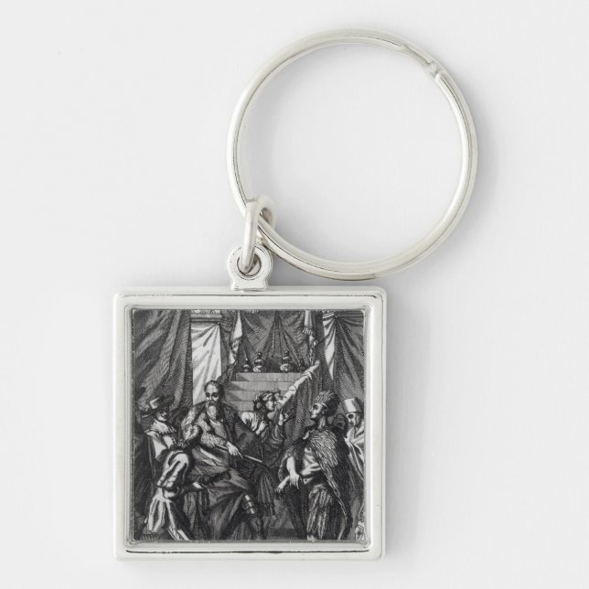 Cortes and Montezuma Keychain (Front)