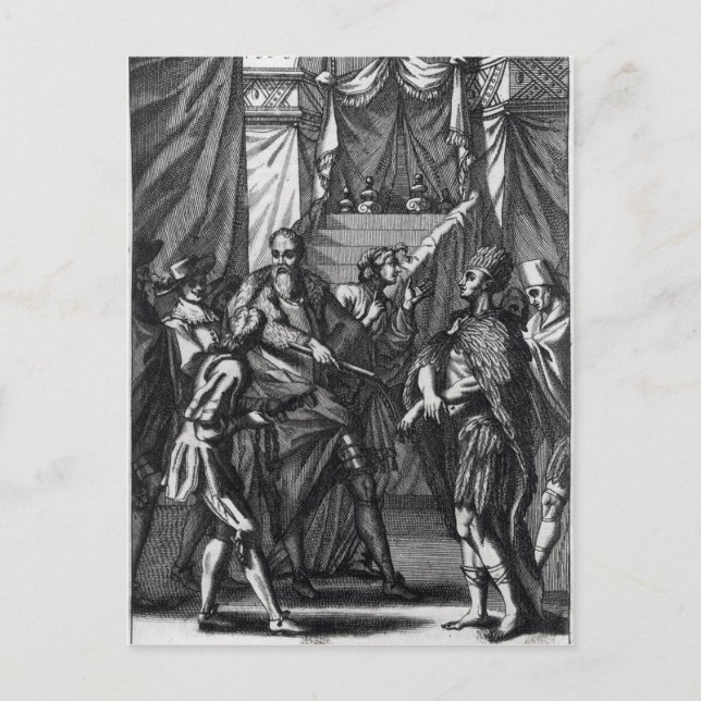 Cortes and Montezuma Postcard (Front)