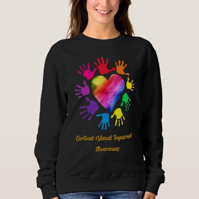Cortical Visual Impairment Awareness Hands Sweatshirt (Front)