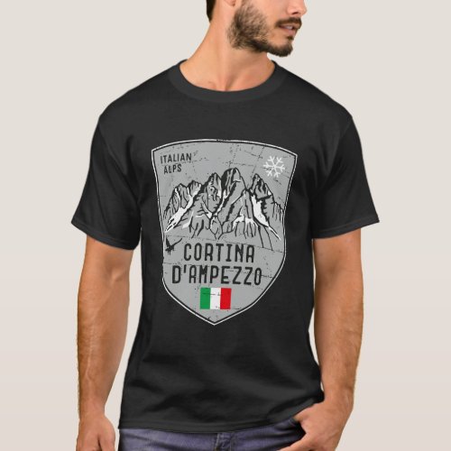 Cortina D Ampezzo Mountain Italy Emblem T_Shirt