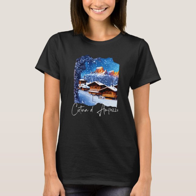 Cortina d'Ampezzo Dolomiti Painting Cortina d'Ampe T-Shirt (Front)