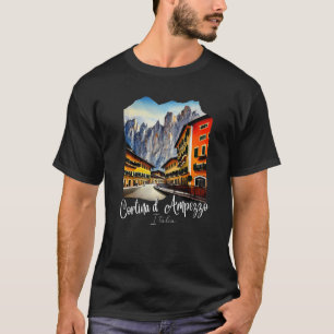 Cortina d'Ampezzo Dolomiti Painting Cortina d'Ampe T-Shirt